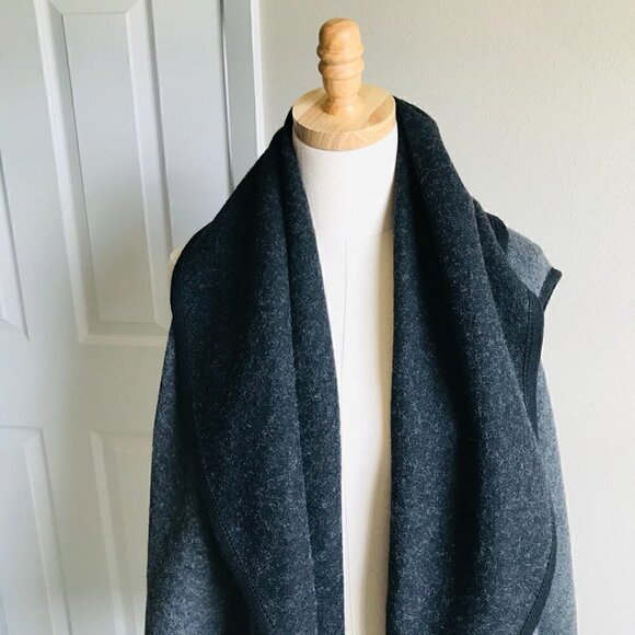 Anthropologie Open Front Long Draped Sleeveless Cape Cardigan Dark Gray One Size - Picture 2 of 7